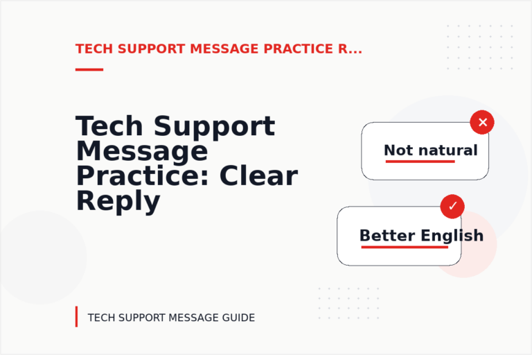 Tech Support Message Practice: Clear Reply Patterns